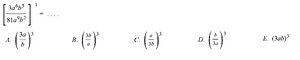 [(3a^6 b^5)/(81a^9 b^2)]^(-1)